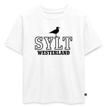 Sylt Westerland - T-shirt enfant oversize en coton biologique Premium - blanc - Devant - AI Model Kid Male (0cm)