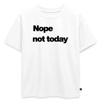Nope – Motif d’annulation minimaliste - T-shirt enfant oversize en coton biologique Premium - blanc - Devant - AI Model Kid Male (0cm)