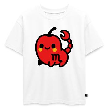 Piment doux Scorpion - T-shirt enfant oversize en coton biologique Premium - blanc - Devant - AI Model Kid Male (0cm)