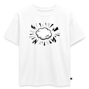 Nuage comique avec éclairs - T-shirt enfant oversize en coton biologique Premium - blanc - Devant - AI Model Kid Male (0cm)