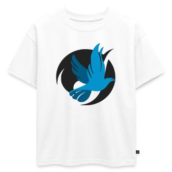 Original dove logo - Oversized Kids' Premium Organic T-Shirt - white - Front - AI Model Kid Male (0cm)