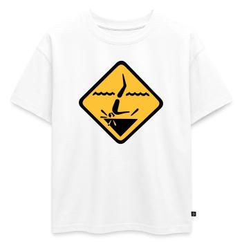 Graphique de signe de plongée - T-shirt enfant oversize en coton biologique Premium - blanc - Devant - AI Model Kid Male (0cm)