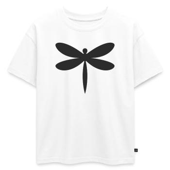 Silhouette de la Libellule - T-shirt enfant oversize en coton biologique Premium - blanc - Devant - AI Model Kid Male (0cm)