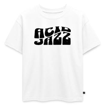 Acid Jazz - T-shirt enfant oversize en coton biologique Premium - blanc - Devant - AI Model Kid Male (0cm)