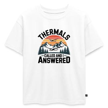 Les températures du planeur appellent, je réponds – planage - T-shirt enfant oversize en coton biologique Premium - blanc - Devant - AI Model Kid Male (0cm)