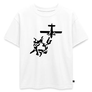 parachutisme - T-shirt enfant oversize en coton biologique Premium - blanc - Devant - AI Model Kid Male (0cm)