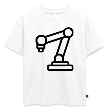 bras robotique - T-shirt enfant oversize en coton biologique Premium - blanc - Devant - AI Model Kid Male (0cm)