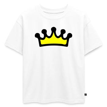 Crown Symbol - Oversized Kids' Premium Organic T-Shirt - white - Front - AI Model Kid Male (0cm)