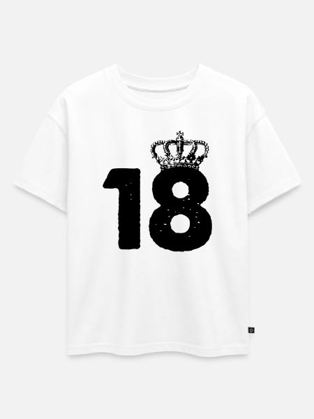 18 Krone - Oversized Kinder Premium Organic T-Shirt - Weiß