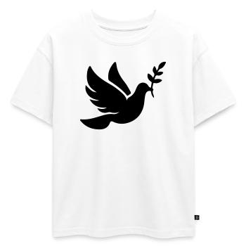 Foi de la Paix de la Colombe - T-shirt enfant oversize en coton biologique Premium - blanc - Devant - AI Model Kid Male (0cm)