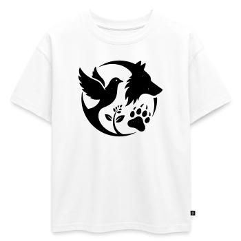 logoprotection animal - T-shirt enfant oversize en coton biologique Premium - blanc - Devant - AI Model Kid Male (0cm)