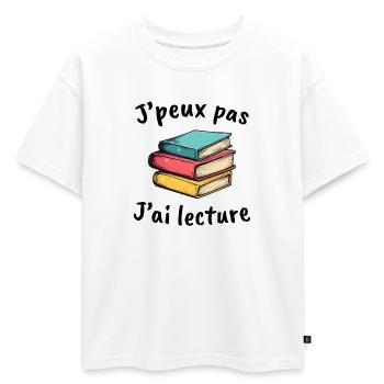 books, reader's gift idea, I can't I have - Oversized Kids' Premium Organic T-Shirt - white - Front - AI Model Kid Male (0cm)