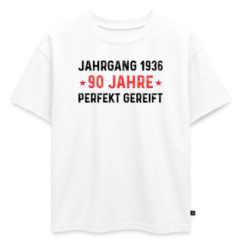 Millésime 1936 – 90 ans parfaitement maturé - T-shirt enfant oversize en coton biologique Premium - blanc - Devant - AI Model Kid Male (0cm)