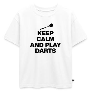 KEEP CALM AND PLAY DARTS! 180 ARROWS - Oversized Kids' Premium Organic T-Shirt - white - Front - AI Model Kid Male (0cm)