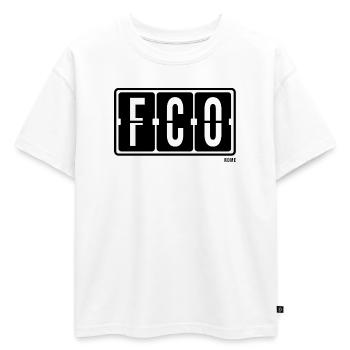 Rome FCO, sweat à capuche souvenir de la ville, sac, t-shirt - T-shirt enfant oversize en coton biologique Premium - blanc - Devant - AI Model Kid Male (0cm)