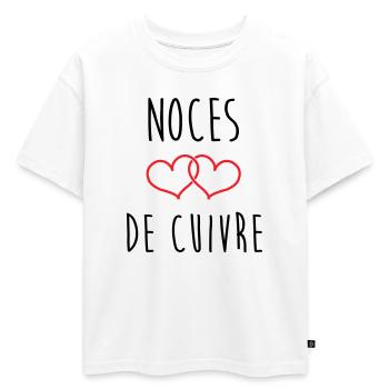 noces de cuivre 32 ans de bonheur - T-shirt enfant oversize en coton biologique Premium - blanc - Devant - AI Model Kid Male (0cm)