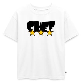 Chef Étoilé : Design 3 Étoiles Gastronomie - T-shirt enfant oversize en coton biologique Premium - blanc - Devant - AI Model Kid Male (0cm)