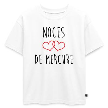 Noces de mercure 38 ans de mariage - T-shirt enfant oversize en coton biologique Premium - blanc - Devant - AI Model Kid Male (0cm)