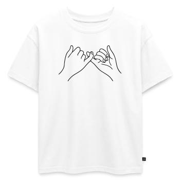 Mains de promesse Symbole d’art en ligne Amitié - T-shirt enfant oversize en coton biologique Premium - blanc - Devant - AI Model Kid Male (0cm)