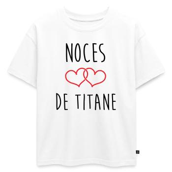 Noces de Titane 72 ans de mariage - T-shirt enfant oversize en coton biologique Premium - blanc - Devant - AI Model Kid Male (0cm)