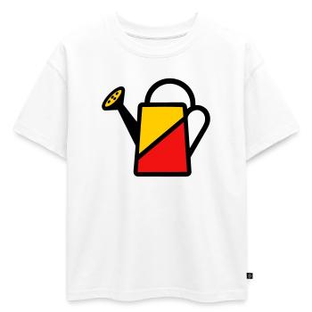 Arrosoir Bicolore Outil Jardinier Potager - T-shirt enfant oversize en coton biologique Premium - blanc - Devant - AI Model Kid Male (0cm)