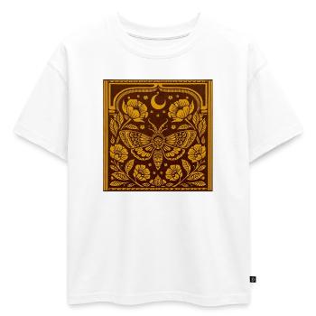 Papillon de nuit au clair de lune dans l’arc floral - T-shirt enfant oversize en coton biologique Premium - blanc - Devant - AI Model Kid Male (0cm)
