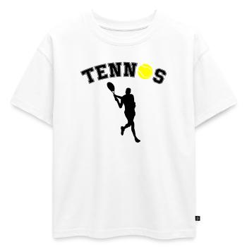 Tennis Ball Night Silhouette - Oversized Kids' Premium Organic T-Shirt - white - Front - AI Model Kid Male (0cm)