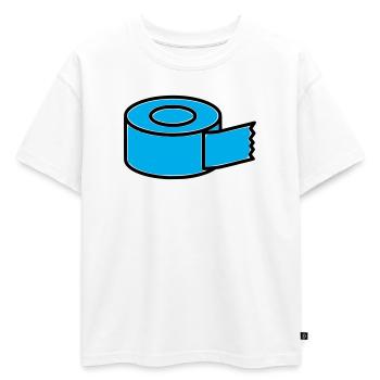Tape Roll Comic - T-shirt enfant oversize en coton biologique Premium - blanc - Devant - AI Model Kid Male (0cm)