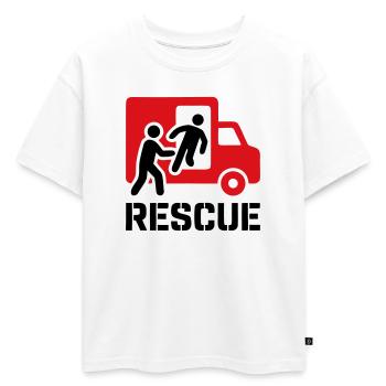 Opérations de secours et de secours - T-shirt enfant oversize en coton biologique Premium - blanc - Devant - AI Model Kid Male (0cm)