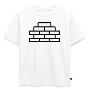 brique - T-shirt enfant oversize en coton biologique Premium - blanc - Devant - AI Model Kid Male (0cm)
