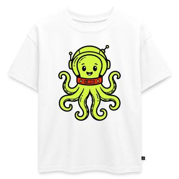 Extraterrestre mignon - T-shirt enfant oversize en coton biologique Premium - blanc - Devant - AI Model Kid Male (0cm)