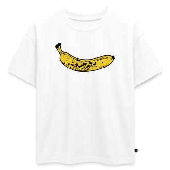 Banane - T-shirt enfant oversize en coton biologique Premium - blanc - Devant - AI Model Kid Male (0cm)