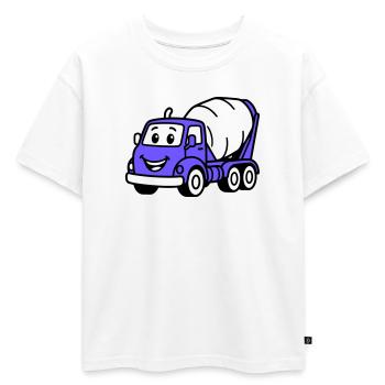 Les enfants du chariot de construction - T-shirt enfant oversize en coton biologique Premium - blanc - Devant - AI Model Kid Male (0cm)