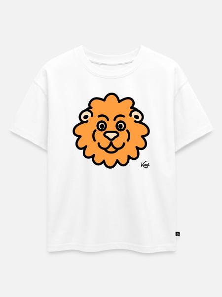 Lion Large - Oversized Kids' Premium Organic T-Shirt - white
