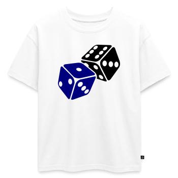 Blue Cube Minimal Design - T-shirt enfant oversize en coton biologique Premium - blanc - Devant - AI Model Kid Male (0cm)