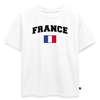 Fan de la France - T-shirt enfant oversize en coton biologique Premium - blanc - Devant - AI Model Kid Male (0cm)