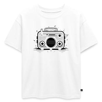 Oldtimer Radio - T-shirt enfant oversize en coton biologique Premium - blanc - Devant - AI Model Kid Male (0cm)