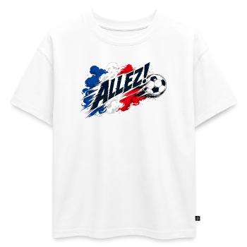 Allez France : motif de fan de football - T-shirt enfant oversize en coton biologique Premium - blanc - Devant - AI Model Kid Male (0cm)