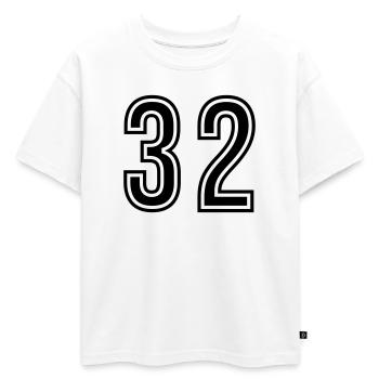 32 Symbole numérique - T-shirt enfant oversize en coton biologique Premium - blanc - Devant - AI Model Kid Male (0cm)