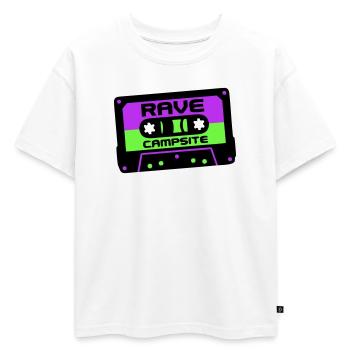Rave Cassette Festival Logo - T-shirt enfant oversize en coton biologique Premium - blanc - Devant - AI Model Kid Male (0cm)