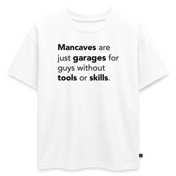 Mancaves - T-shirt enfant oversize en coton biologique Premium - blanc - Devant - AI Model Kid Male (0cm)