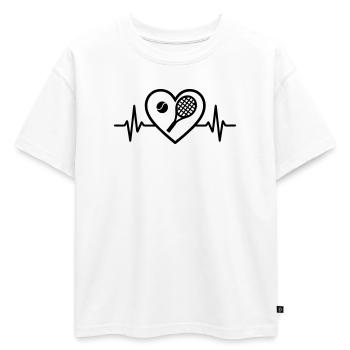Tennis Heart - Oversized Kids' Premium Organic T-Shirt - white - Front - AI Model Kid Male (0cm)