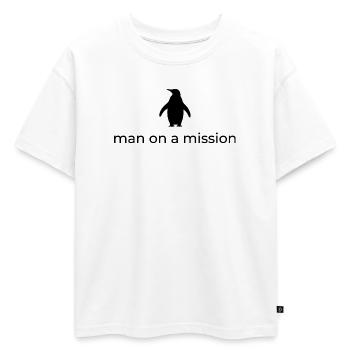 Homme en mission - design nihiliste de pingouin - T-shirt enfant oversize en coton biologique Premium - blanc - Devant - AI Model Kid Male (0cm)
