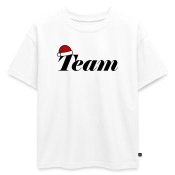 Équipe Chapeau de Noël - T-shirt enfant oversize en coton biologique Premium - blanc - Devant - AI Model Kid Male (0cm)