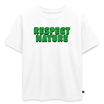 Respecter la nature - T-shirt enfant oversize en coton biologique Premium - blanc - Devant - AI Model Kid Male (0cm)
