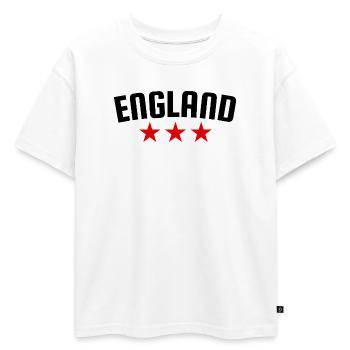 Angleterre 3 étoiles Design - T-shirt enfant oversize en coton biologique Premium - blanc - Devant - AI Model Kid Male (0cm)
