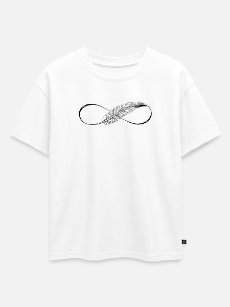 Lignes mignonnes Infinity Spring - T-shirt enfant oversize en coton biologique Premium - blanc