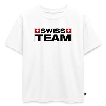 Équipe suisse suisse - T-shirt enfant oversize en coton biologique Premium - blanc - Devant - AI Model Kid Male (0cm)