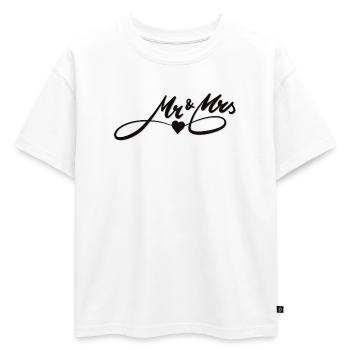 Design d’amour romantique avec motif de cœur - T-shirt enfant oversize en coton biologique Premium - blanc - Devant - AI Model Kid Male (0cm)