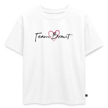 Équipe mariée coeur enterrement de vie de garçon - T-shirt enfant oversize en coton biologique Premium - blanc - Devant - AI Model Kid Male (0cm)
